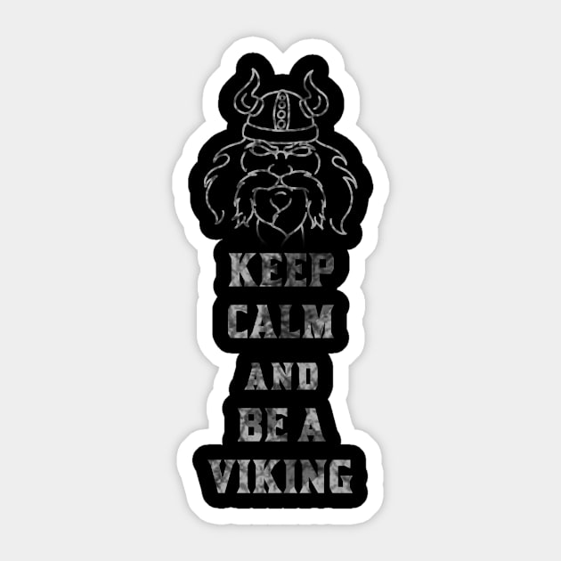 Wikinger Keep Calm Bart Helm Sticker by Wikstroem